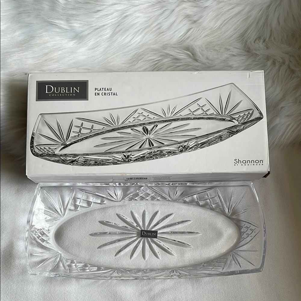 Dublin Collection Crystal Tray. Brand New With box.